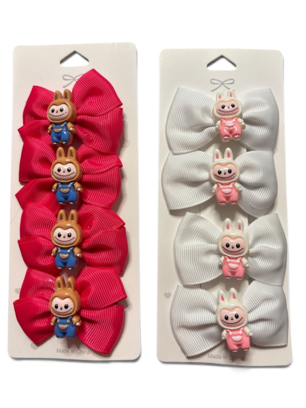 Girls Monsters Labubu Hair Bows Set 2 Clips